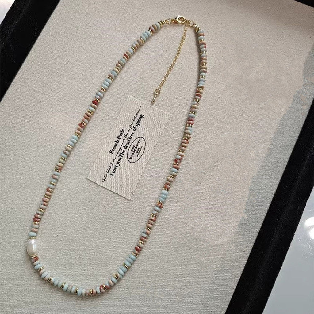Freshwater Pearl & Natural Stone Necklace or Bracelet