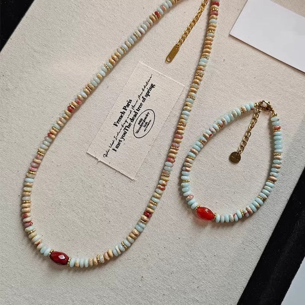 Freshwater Pearl & Natural Stone Necklace or Bracelet