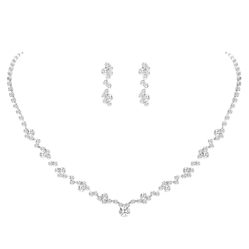 Full-Rhinestone Claw Chain Water Drop Pendant Necklace