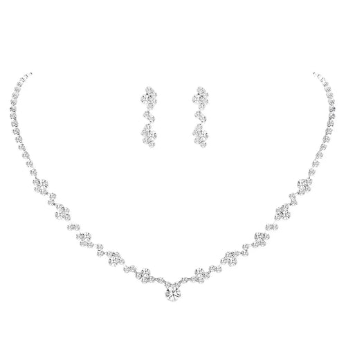 Full-Rhinestone Claw Chain Water Drop Pendant Necklace