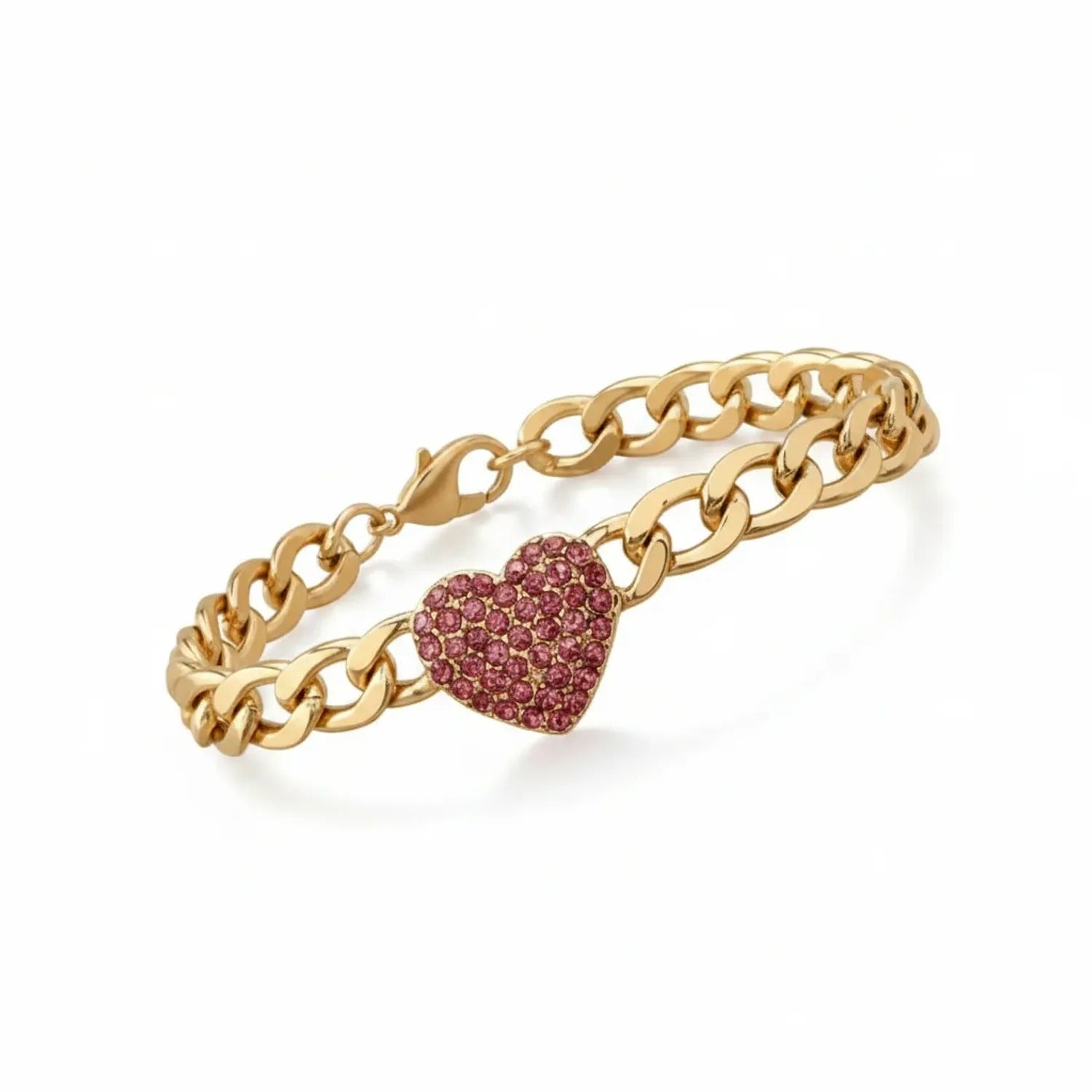 Full Rhinestone Retro Heart-Shaped Bracelet
