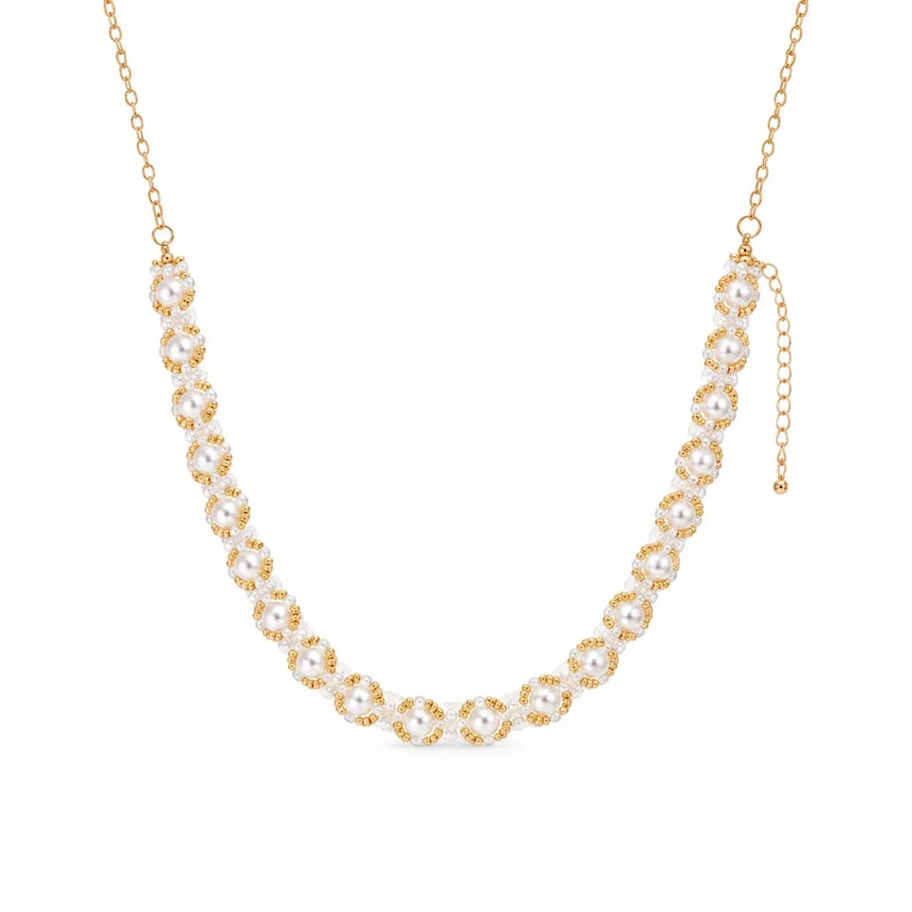 Geometric Beaded Necklace – European-American Style