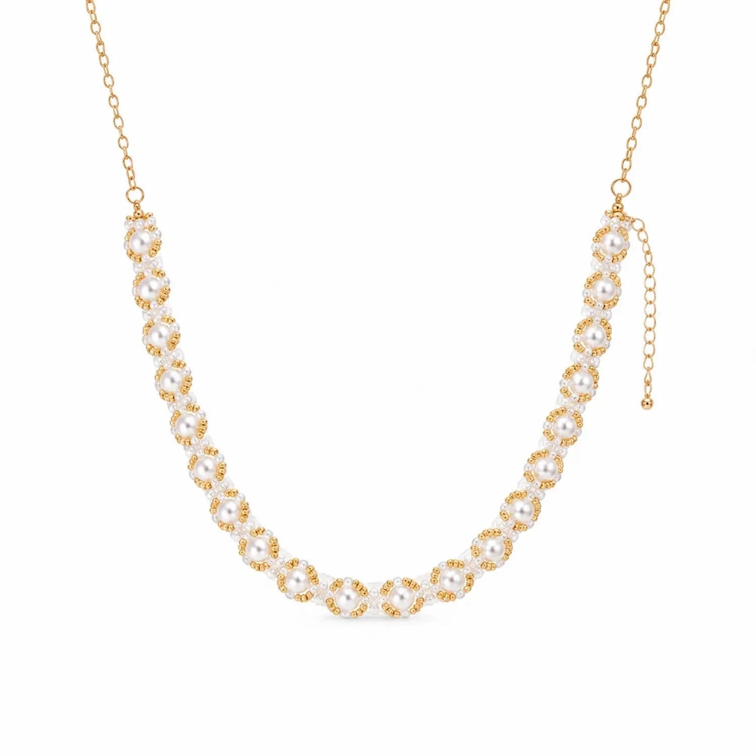 Geometric Beaded Necklace – European-American Style