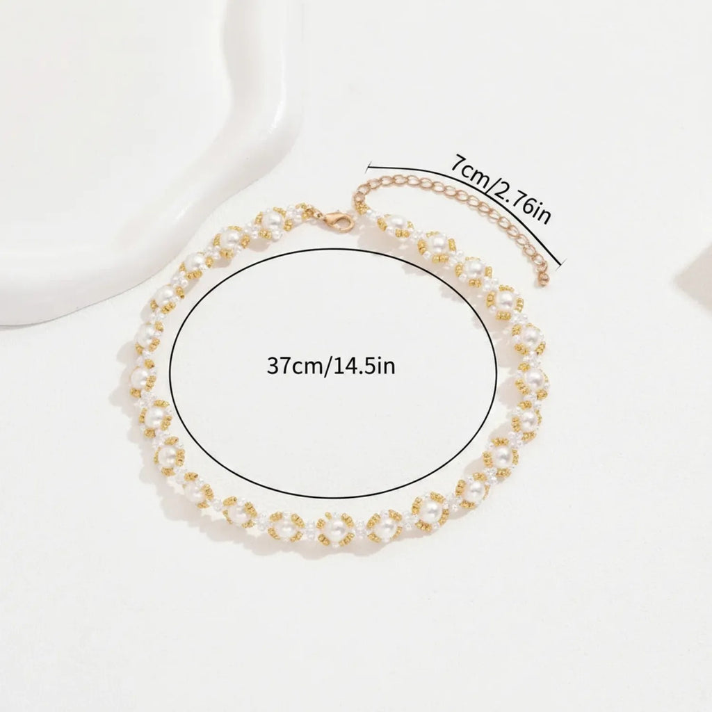 Geometric Beaded Necklace – European-American Style