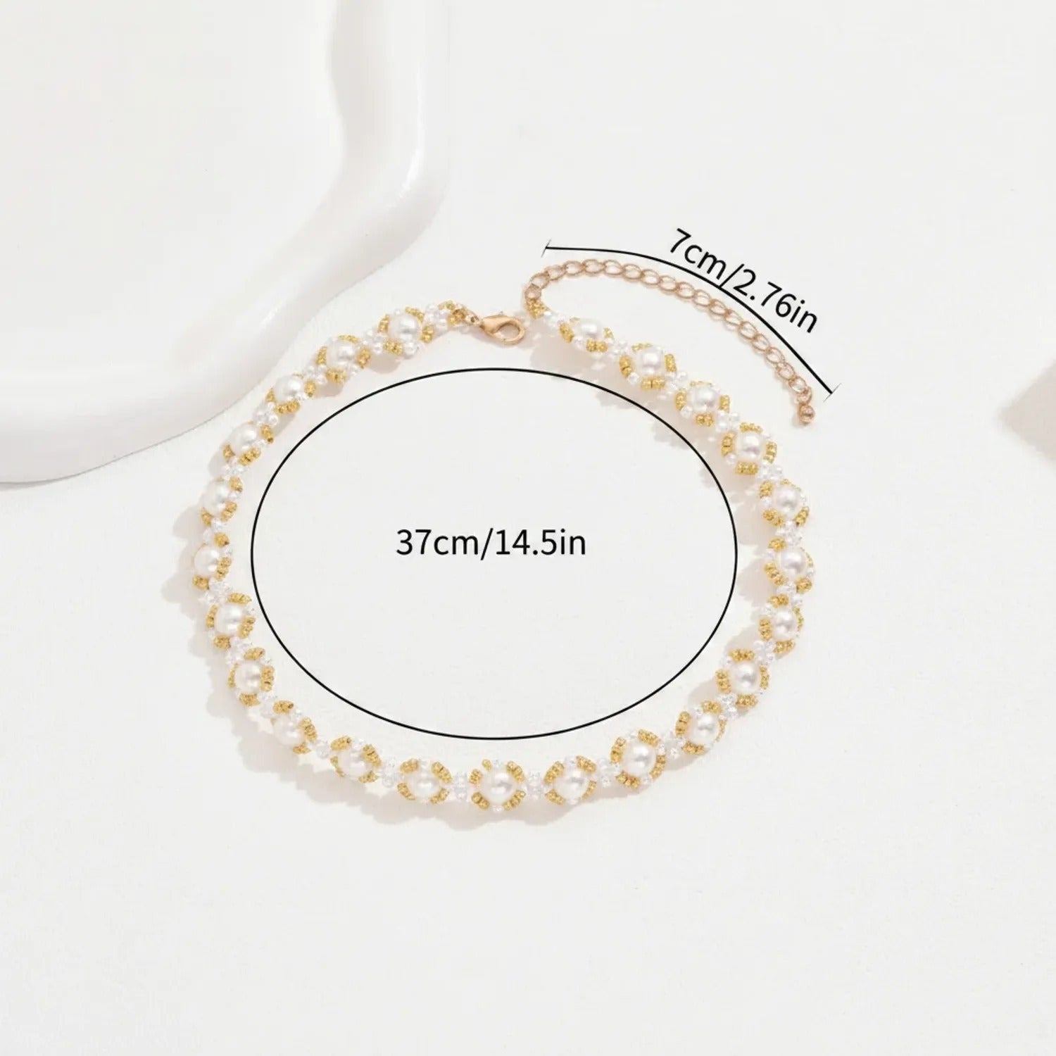 Geometric Beaded Necklace – European-American Style