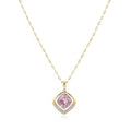 Geometric Crystal Pendant Choker Necklace Titanium Steel Water Wave Chain