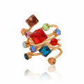 Geometric Cubic Crystal Open Ring