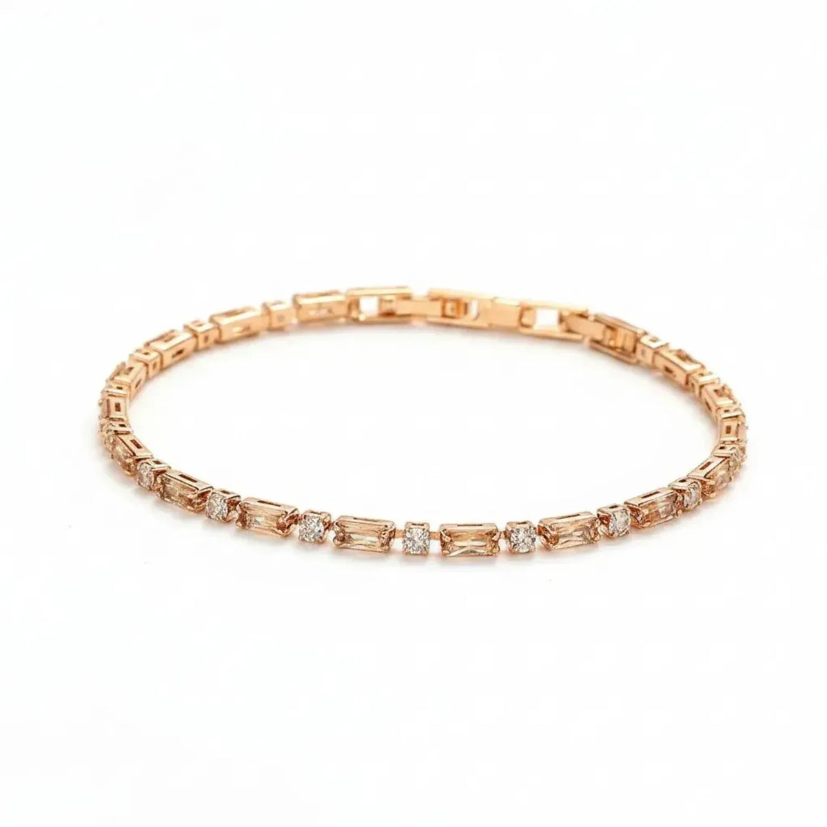 Geometric Cubic Zirconia Bracelet for Women - Gold Jewelry