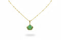 Ginkgo Leaf Green Cat's Eye Stone Clavicle Necklace