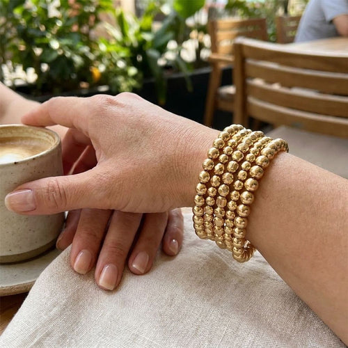 Gold Bead Bracelet Stack, 5-Piece Set - Gold Bracelets for Women — lifestyle
