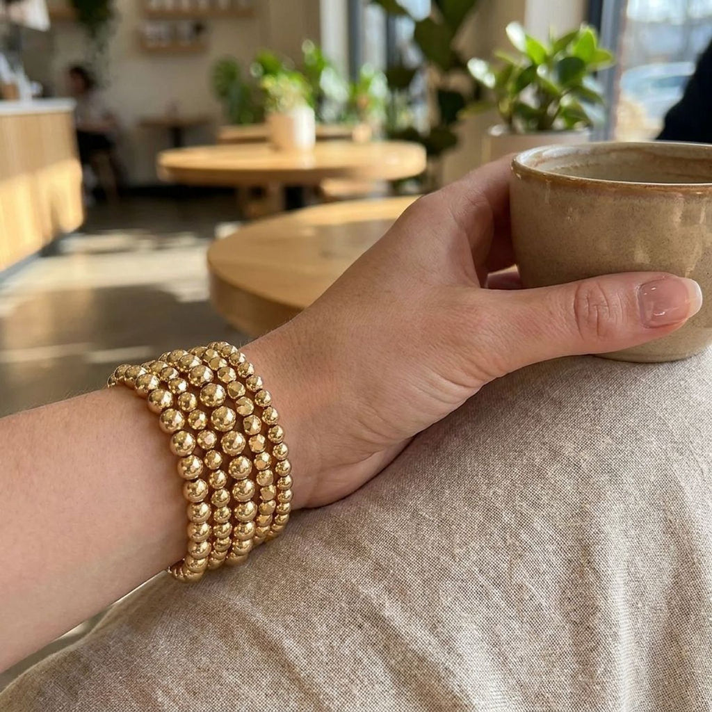 Gold Bead Bracelet Stack, 5-Piece Set - Gold Bracelets for Women — lifestyle