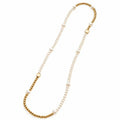 Gold Bead & Pearl Long Sweater Chain Necklace for Women | Gold Necklace Women's Jewelry (51-60cm)