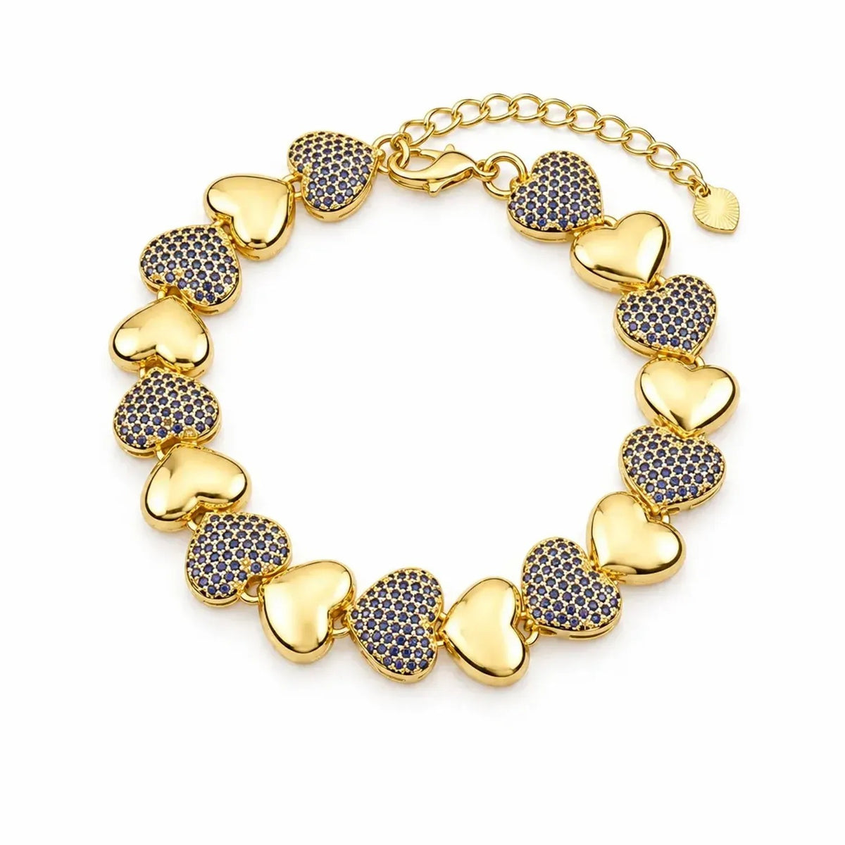 Gold Bracelets for Women - Electroplated Heart Bracelet with Cubic Zirconia