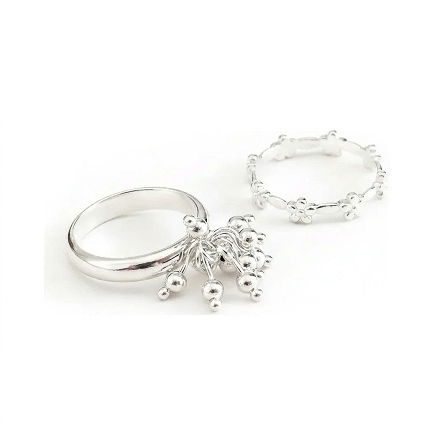Gold-Plated Firework & Flower Statement Ring, Fixed Size