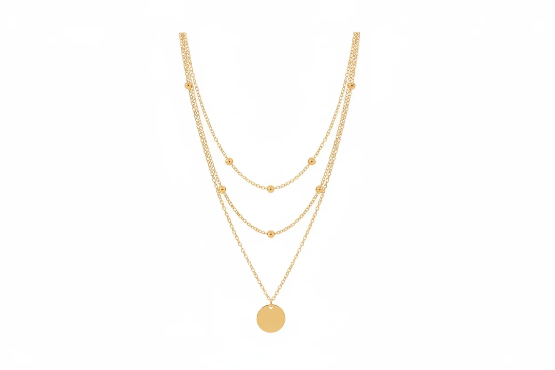 Gold-Plated Titanium Steel Layered Necklace – Tarnish-Free Women's Jewelry