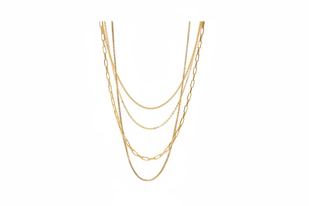 Gold-Plated Titanium Steel Layered Necklace – Tarnish-Free Women's Jewelry