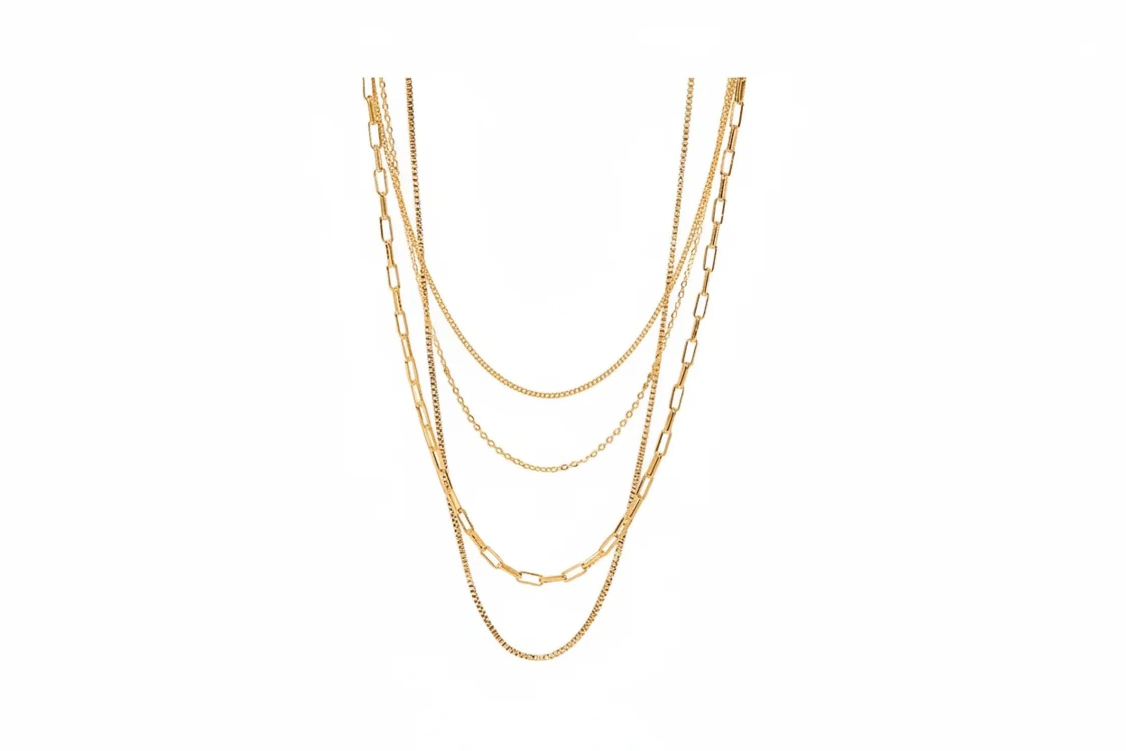 Gold-Plated Titanium Steel Layered Necklace – Tarnish-Free Women's Jewelry