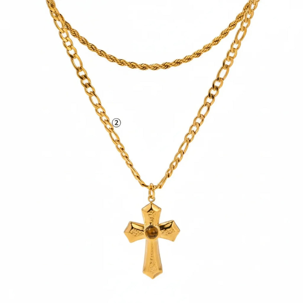 Gold-Plated Titanium Steel Layered Necklace – Tarnish-Free Women's Jewelry