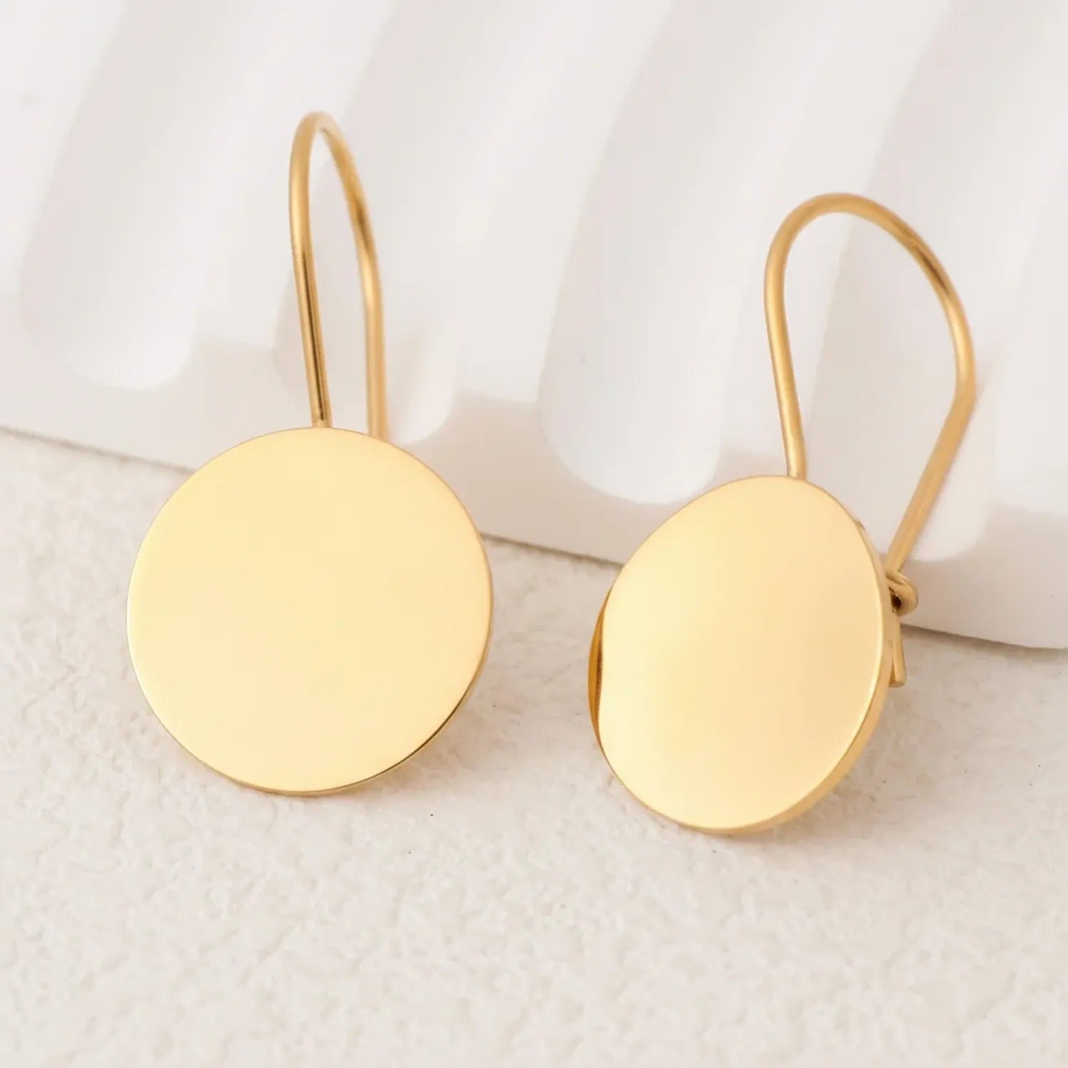 Golden Metal-Plated Geometric Hoop Earrings