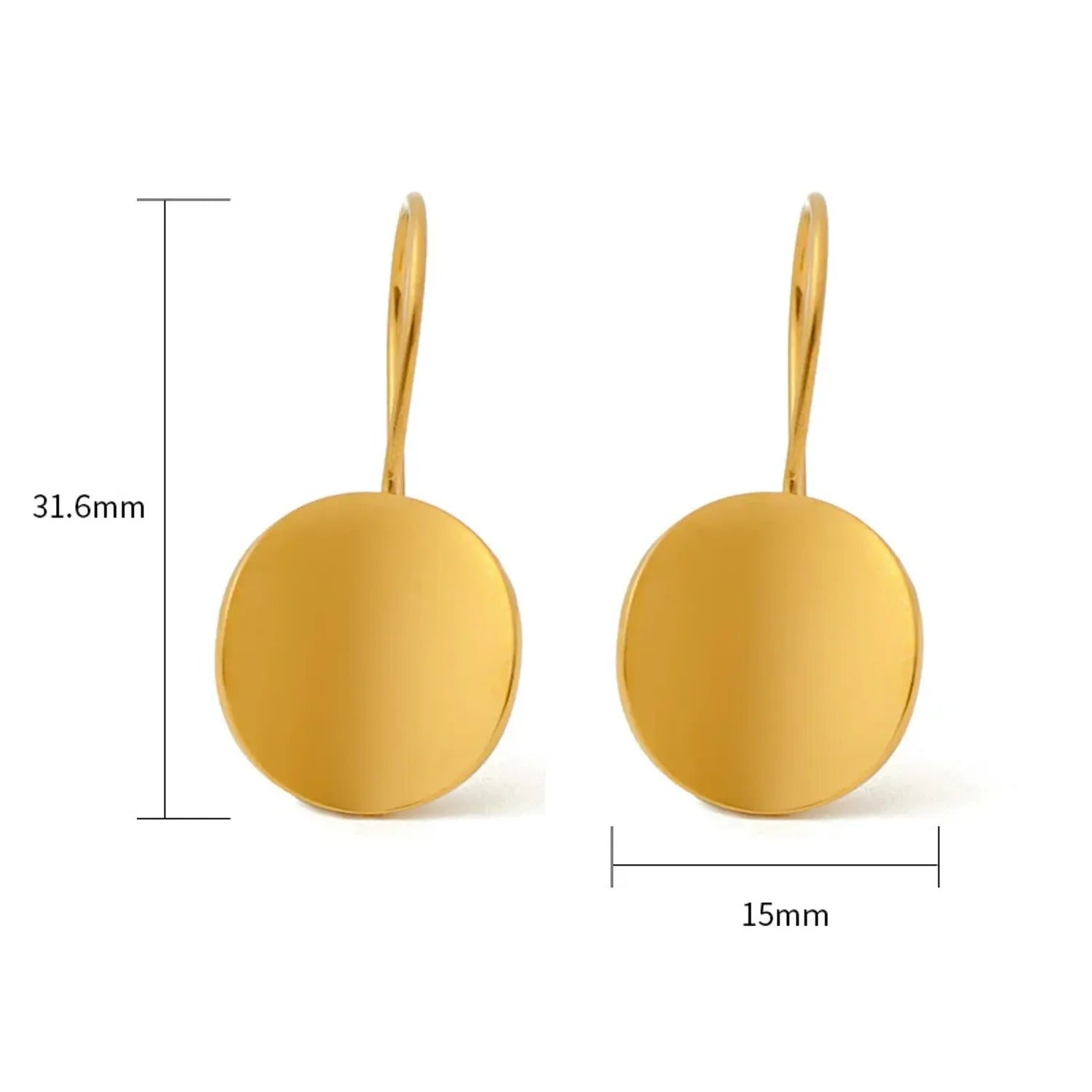 Golden Metal-Plated Geometric Hoop Earrings