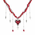 Gothic Cross-Heart Tassel Multilayer Necklace