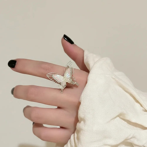 Gradient Butterfly Zircon Adjustable Ring