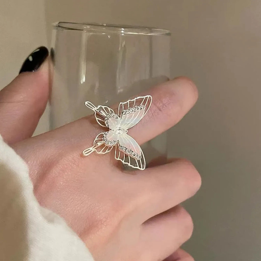 Gradient Butterfly Zircon Adjustable Ring