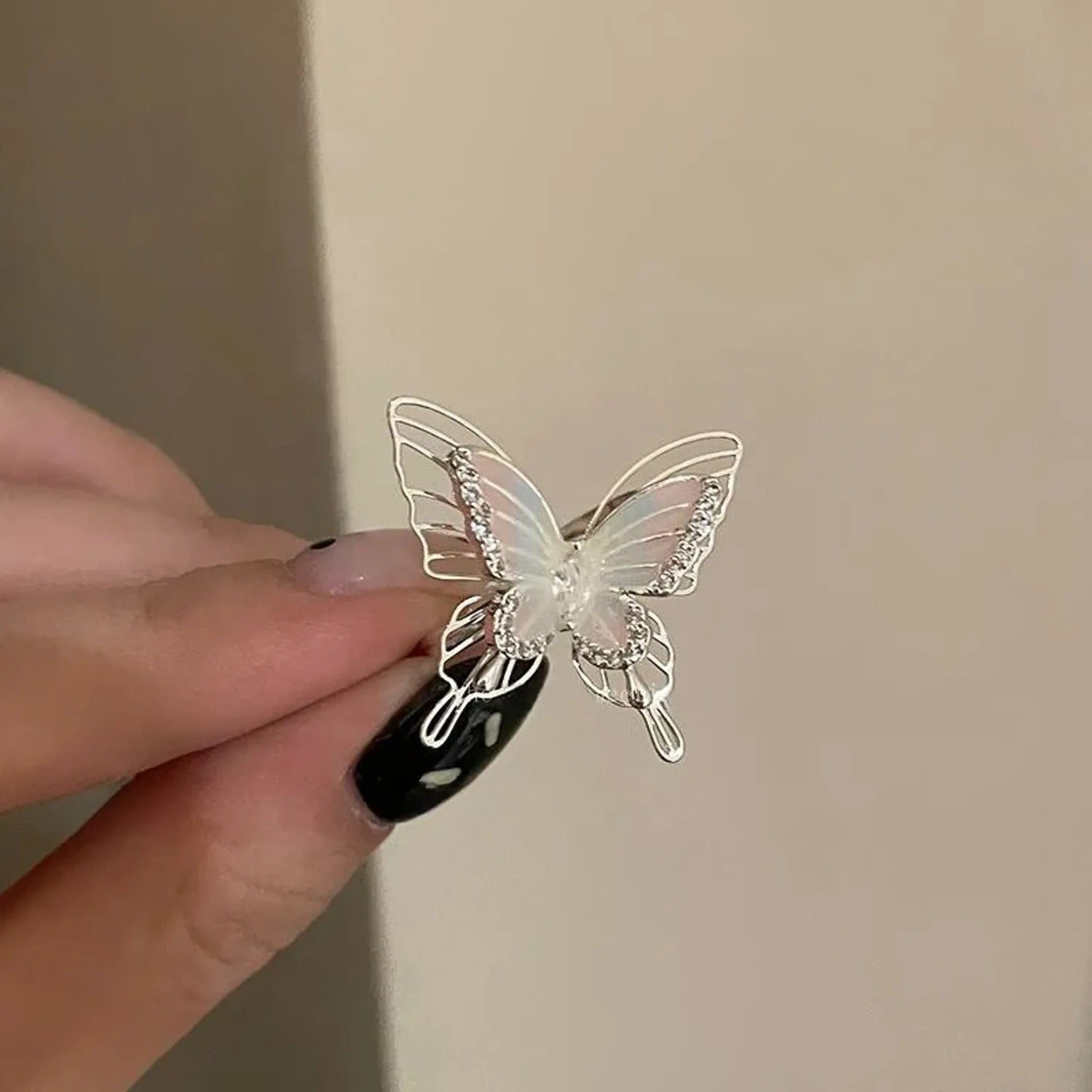 Gradient Butterfly Zircon Adjustable Ring