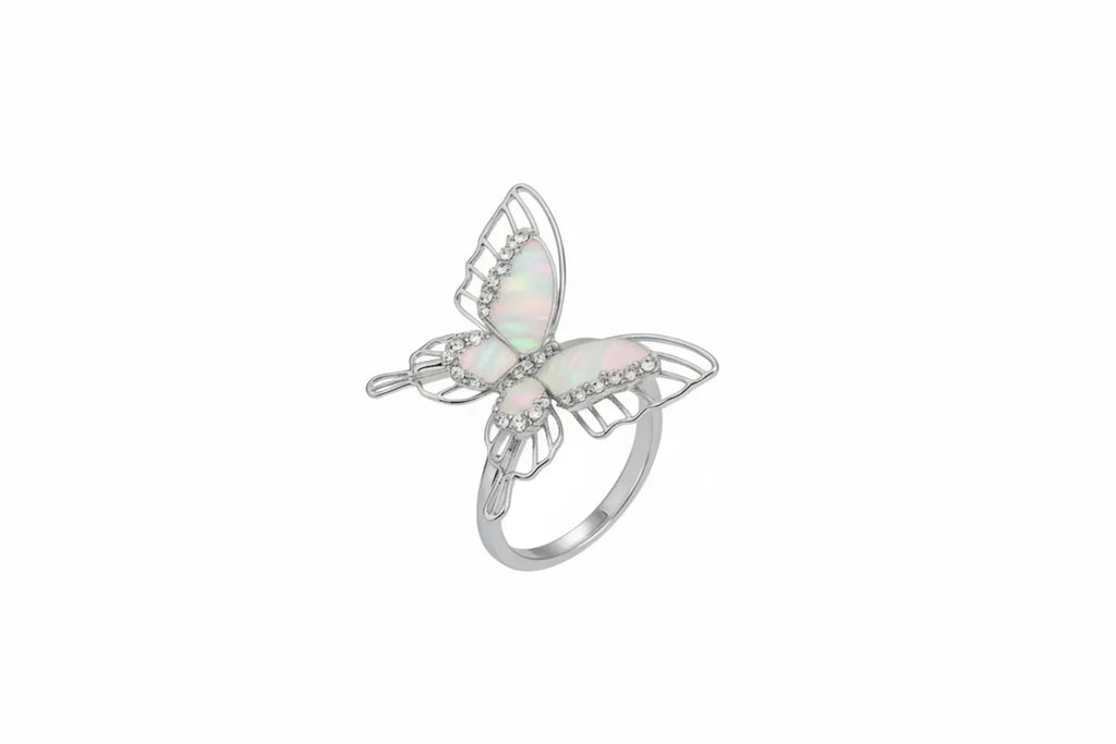 Gradient Butterfly Zircon Adjustable Ring