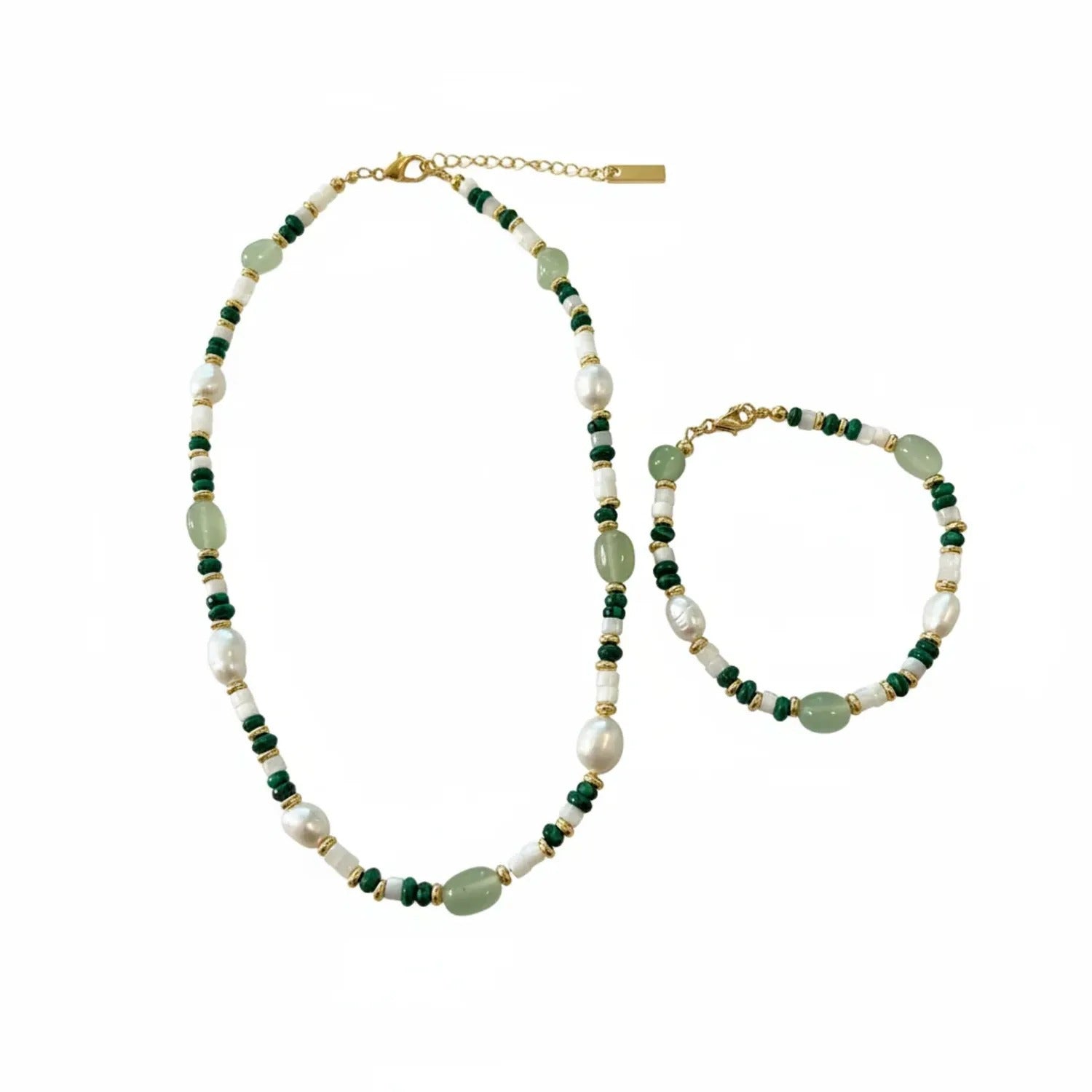 Green Aventurine & Freshwater Pearl Necklace or Bracelet