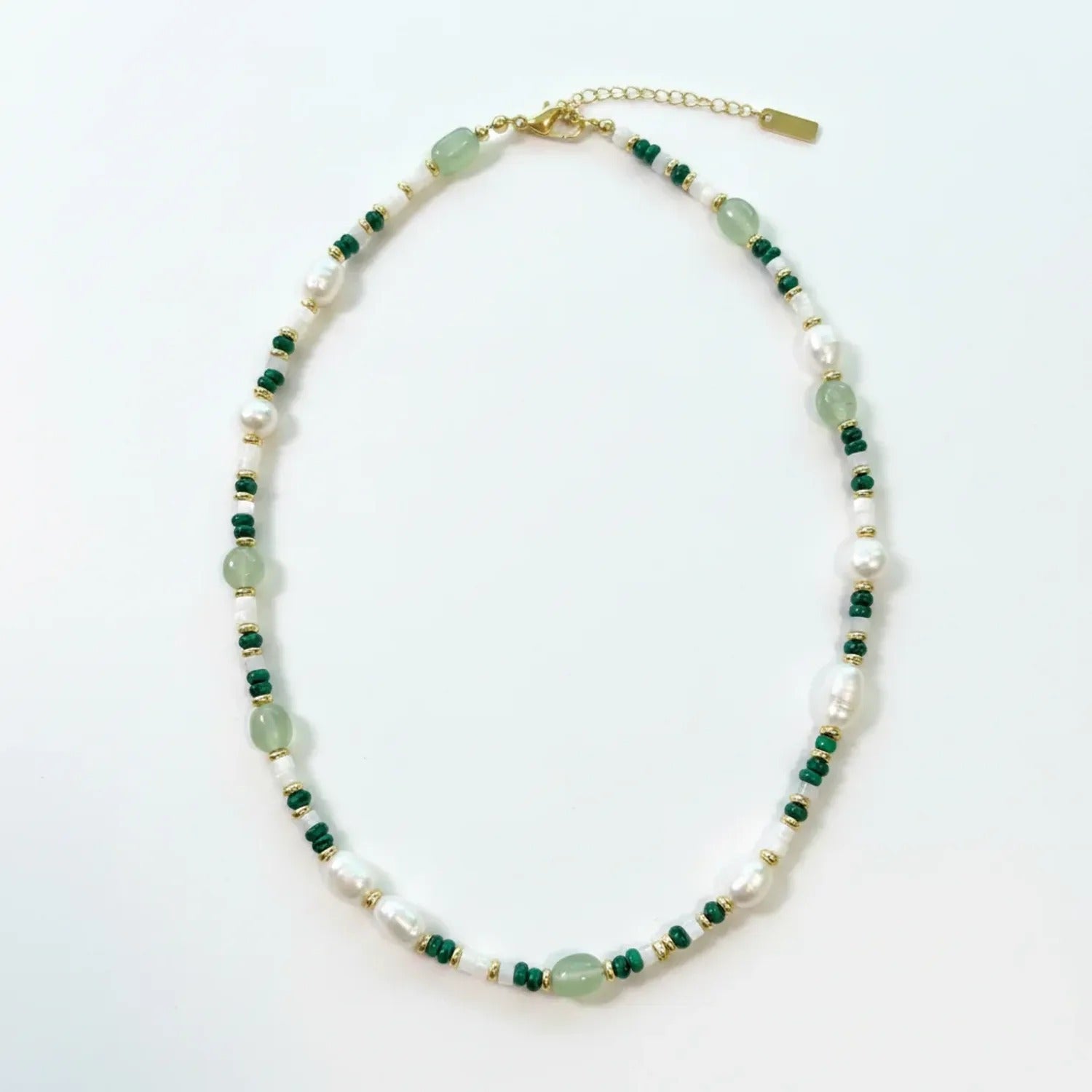 Green Aventurine & Freshwater Pearl Necklace or Bracelet