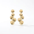 Hammered Halo Geometric Drop & Gold Hoop Earrings in Gold Tone - Statement Gold Earrings