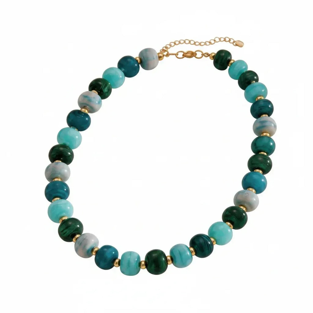 Handmade Beaded Clavicle Necklace - Colorful Beach Choker