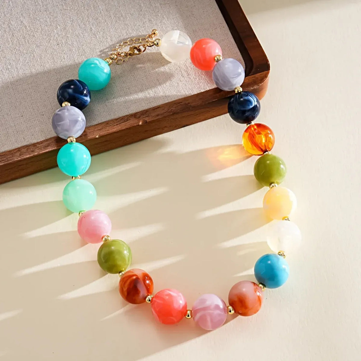 Handmade Colorful Beaded Clavicle Necklace for Women - Summer Beach Alloy Pendant Jewelry