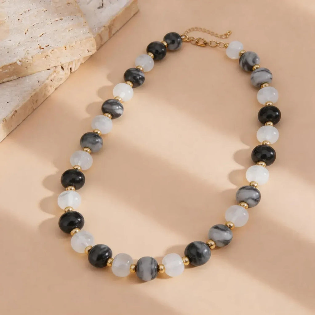 Handmade Colorful Beaded Clavicle Necklace for Women - Summer Beach Alloy Pendant Jewelry