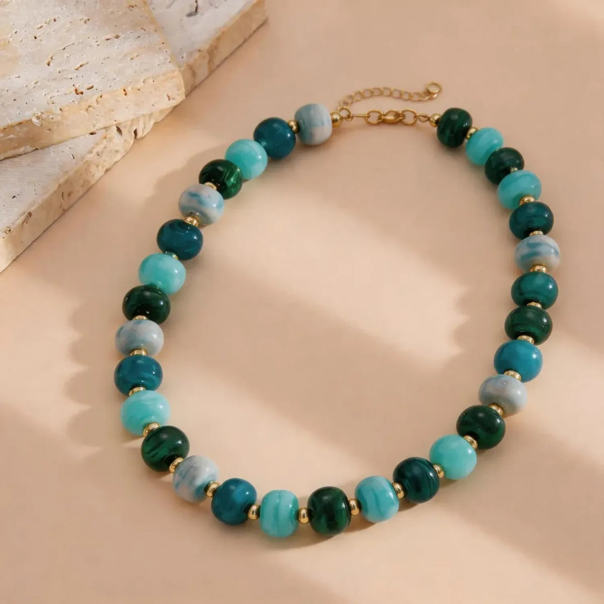 Handmade Colorful Beaded Clavicle Necklace for Women - Summer Beach Alloy Pendant Jewelry