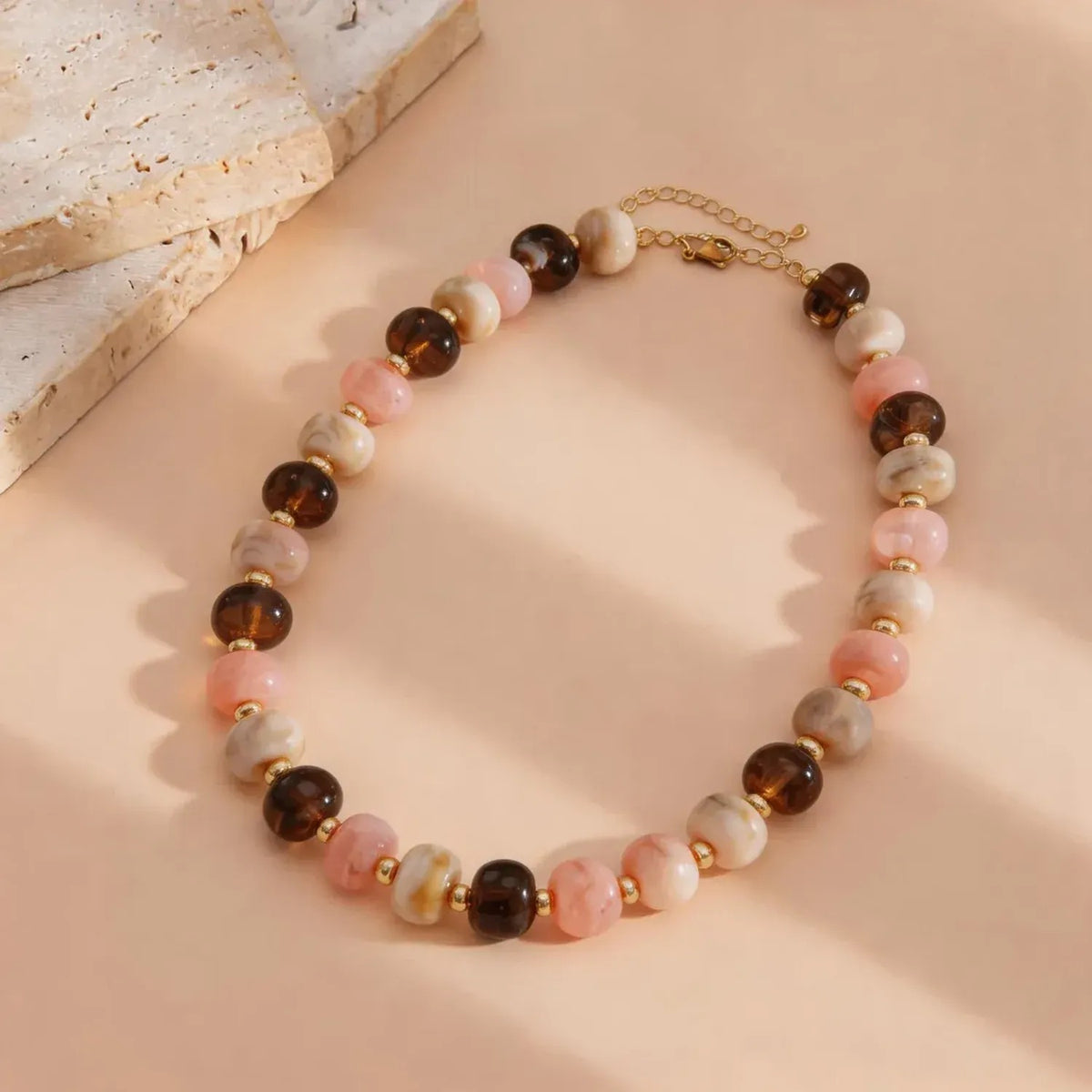 Handmade Colorful Beaded Clavicle Necklace for Women - Summer Beach Alloy Pendant Jewelry