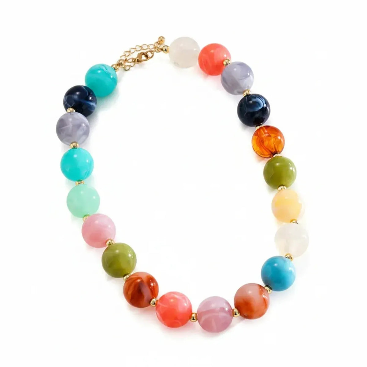 Handmade Colorful Beaded Clavicle Necklace - Summer Beach Alloy Pendant Choker