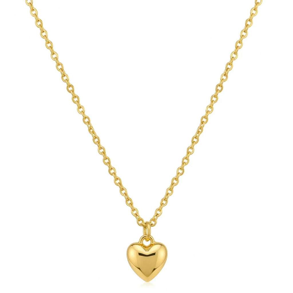 Heart-Shaped Polished Pendant Clavicle Necklace