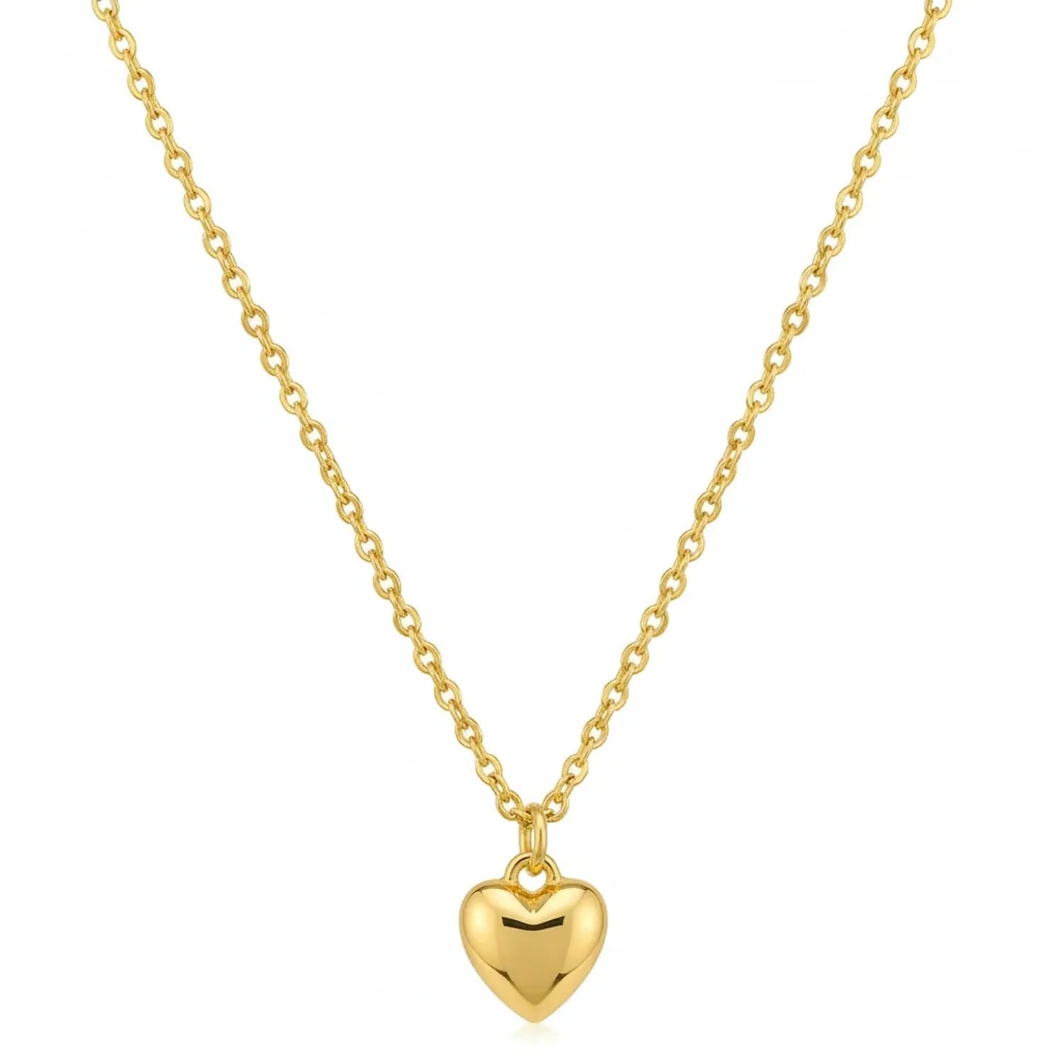 Heart-Shaped Polished Pendant Clavicle Necklace