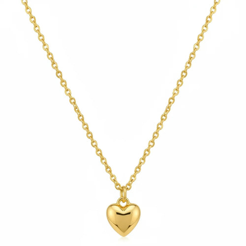 Heart-Shaped Polished Pendant Clavicle Necklace