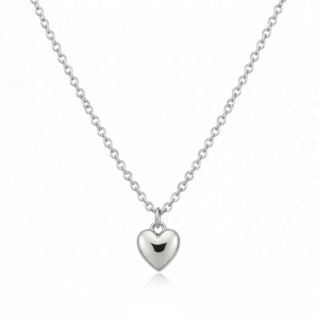 Heart-Shaped Polished Pendant Clavicle Necklace