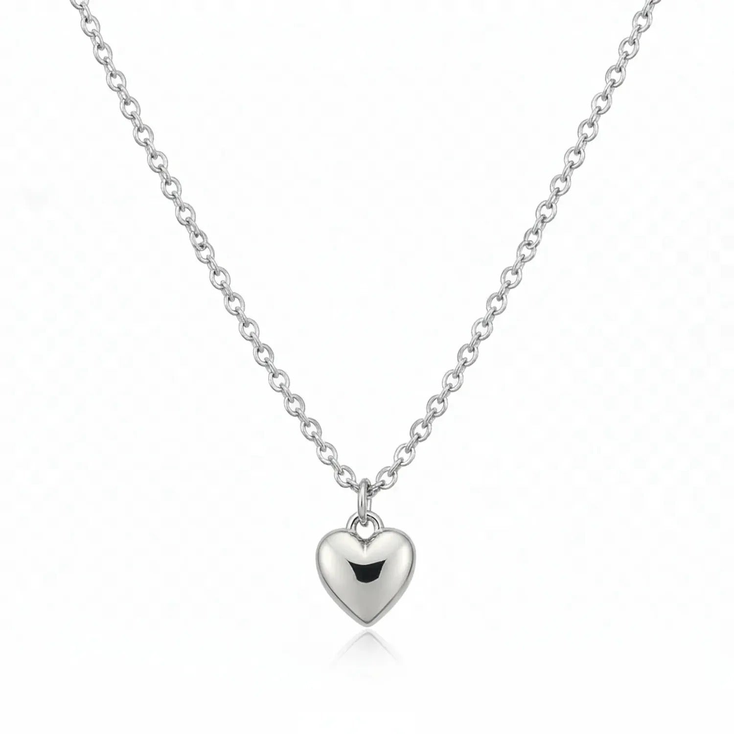 Heart-Shaped Polished Pendant Clavicle Necklace