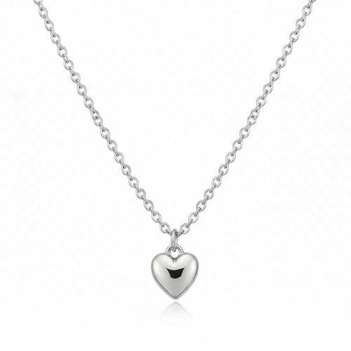Heart-Shaped Polished Pendant Clavicle Necklace