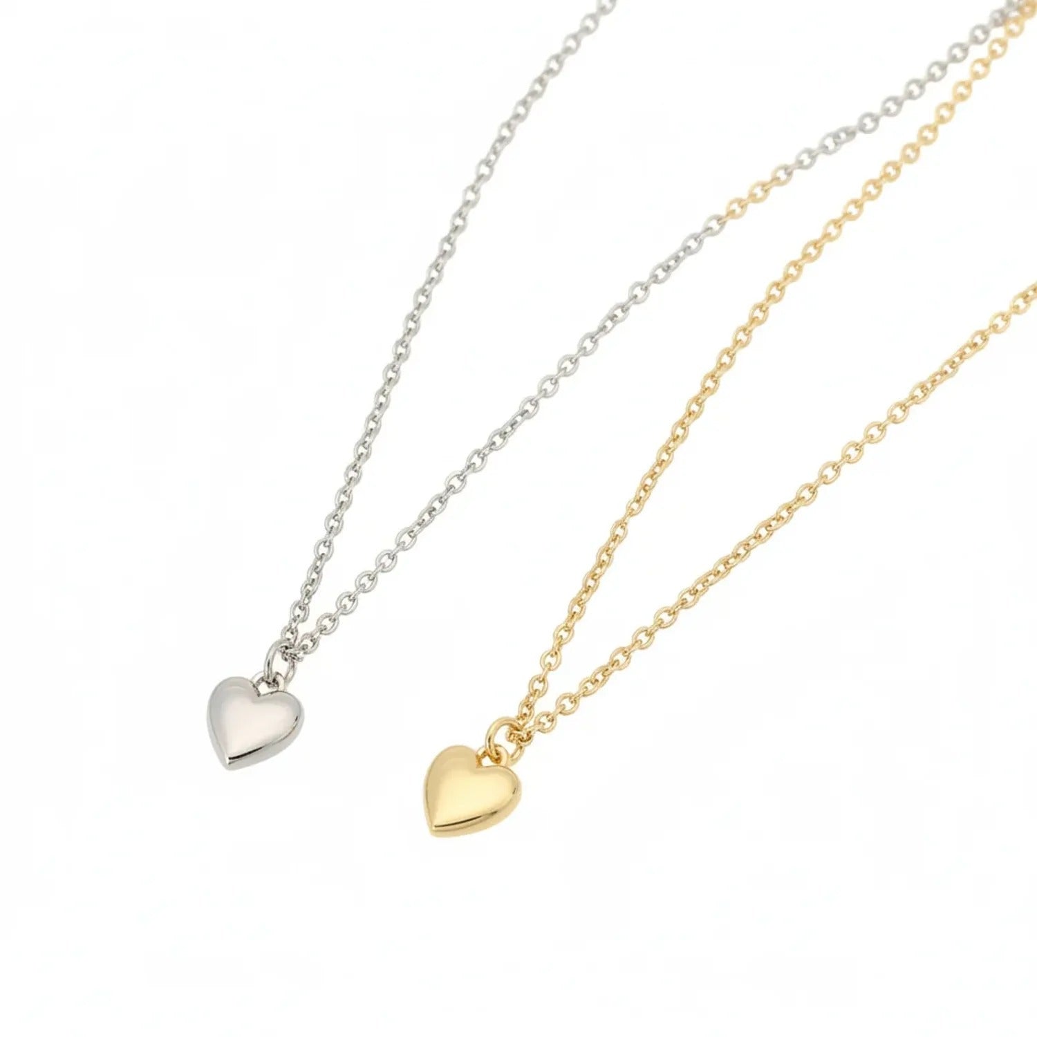 Heart-Shaped Polished Pendant Clavicle Necklace