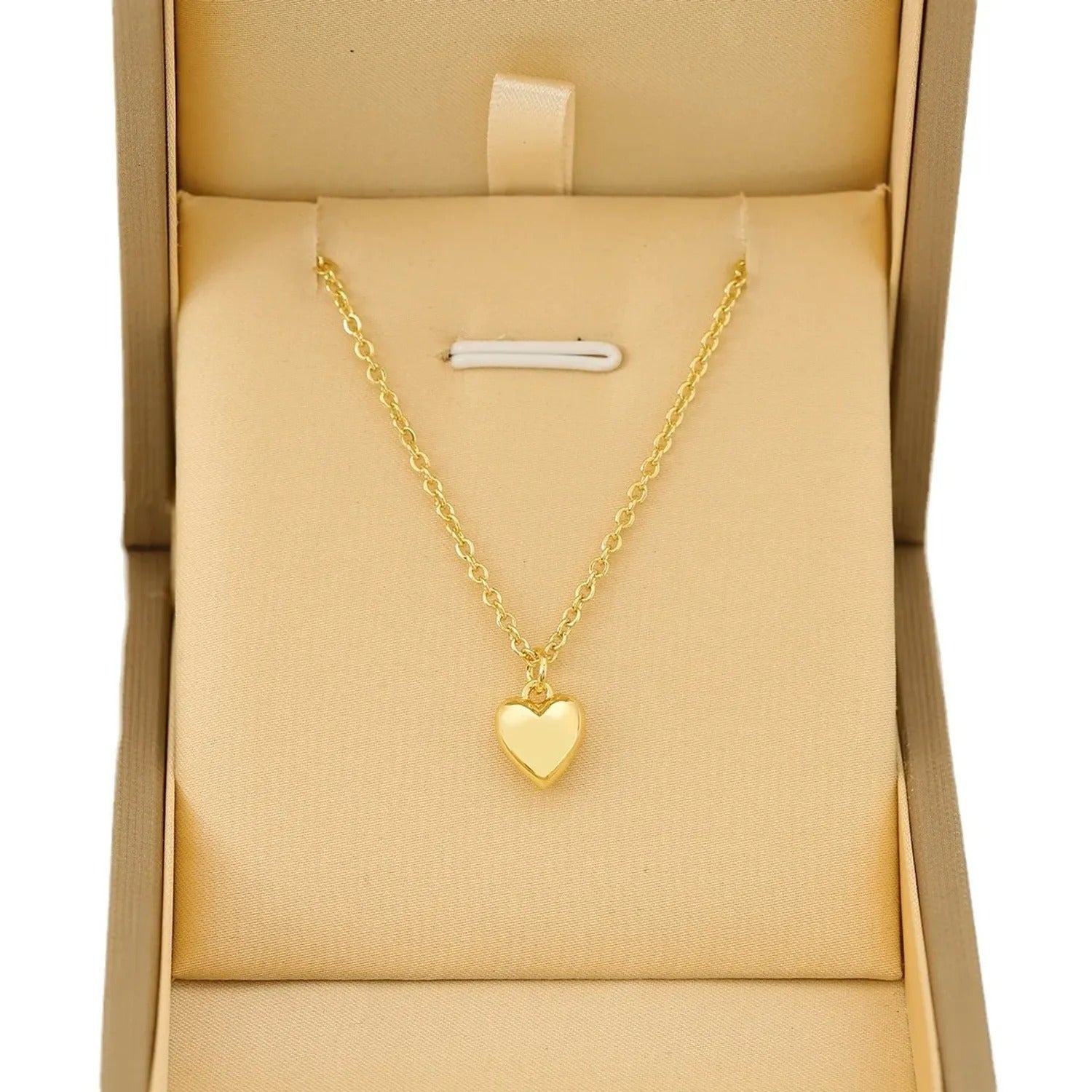 Heart-Shaped Polished Pendant Clavicle Necklace