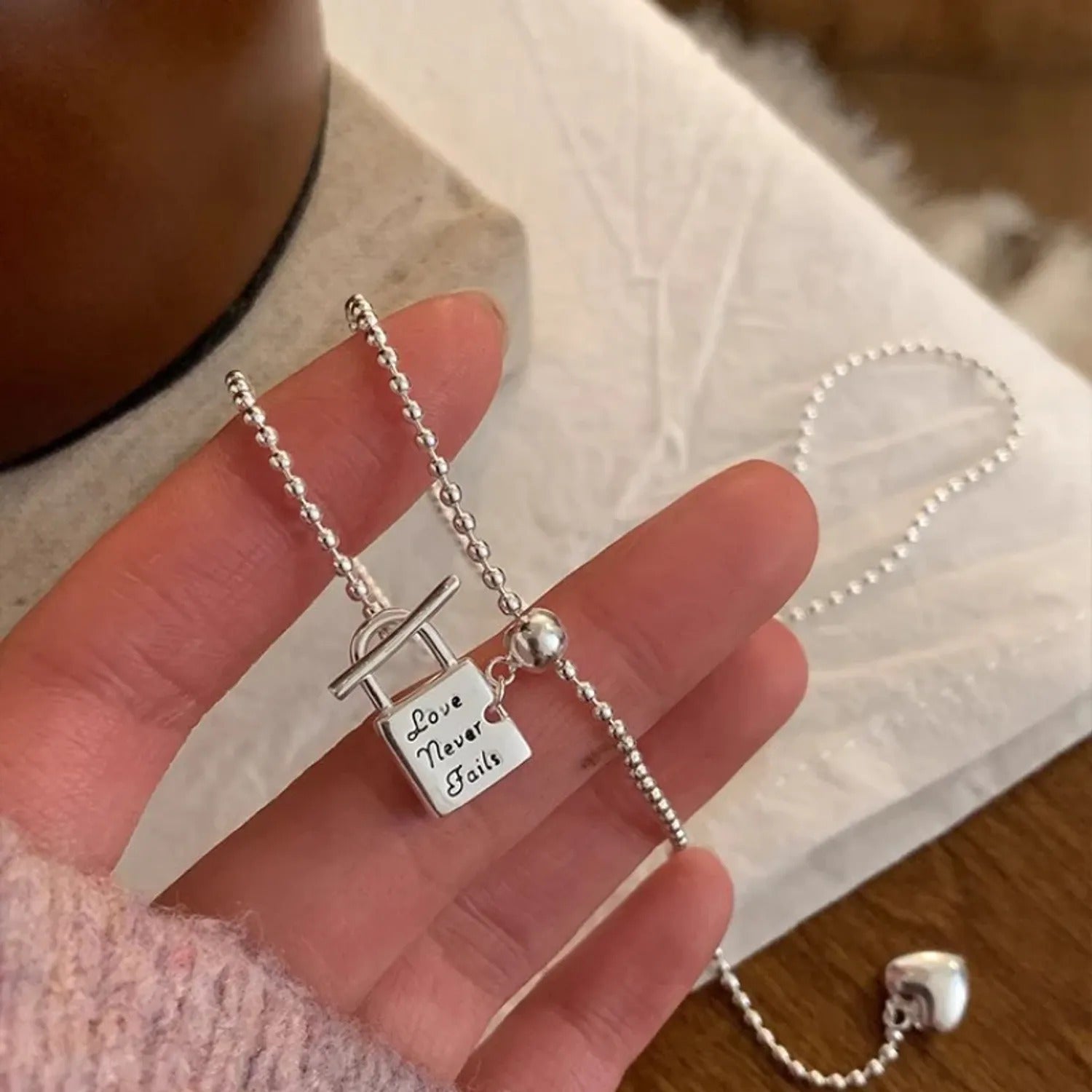 Heart Slide-Lock Collarbone Necklace