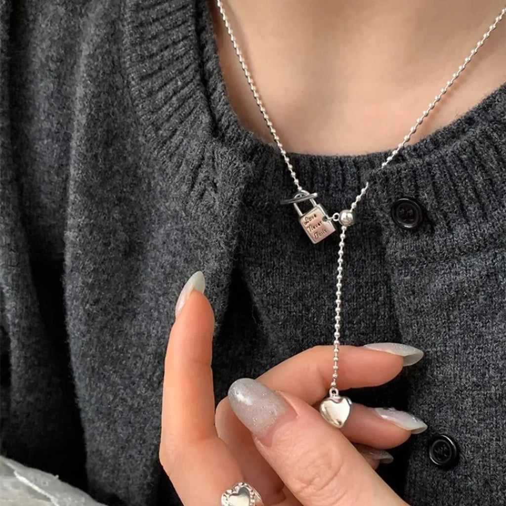 Heart Slide-Lock Collarbone Necklace