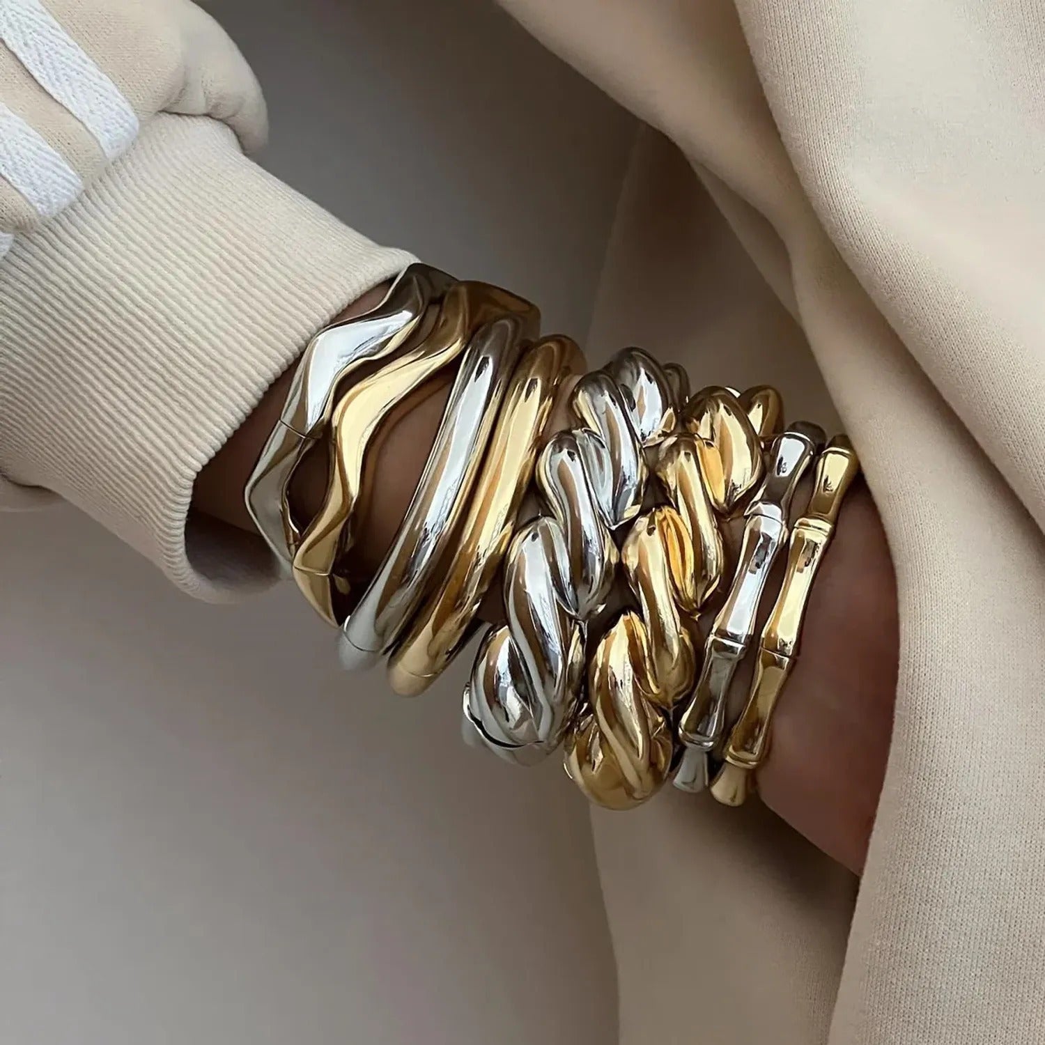 Irregular Alloy Statement Bracelet