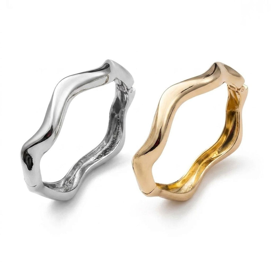 Irregular Geometric Alloy Statement Bracelets for Women - Electroplated Metal Zinc Jewelry — all variants